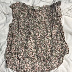 Knox Rose Pink and Green Floral Blouse